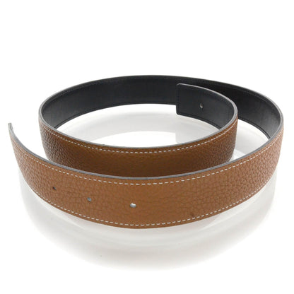 Hermes Box Togo Reversible Belt Strap Noir Gold 80 1 of 4