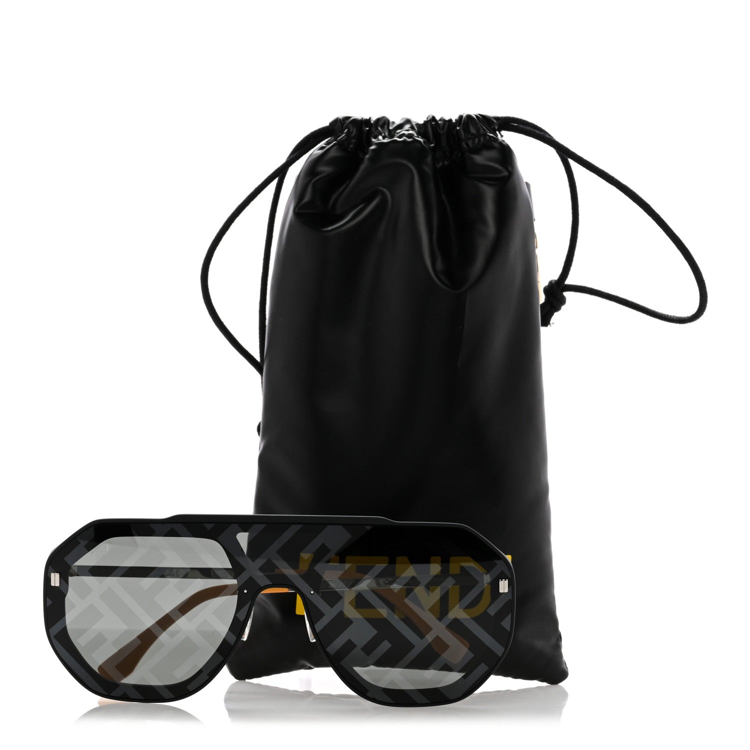 Fendi Acetate FF Aviator Sunglasses FE40006U Black Yellow 7 of 7