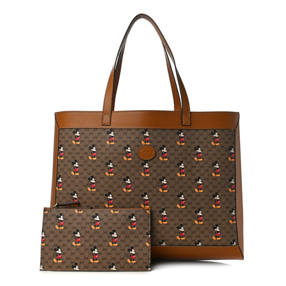 Gucci X DISNEY Mini Vintage GG Supreme Monogram Mickey Mouse Large Shopping Tote Beige Vintage Sun Oil 3 of 11