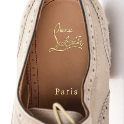 Christian Louboutin Mens Veau Velours Charlie Me Flat Oxfords 45 Galet 6 of 11
