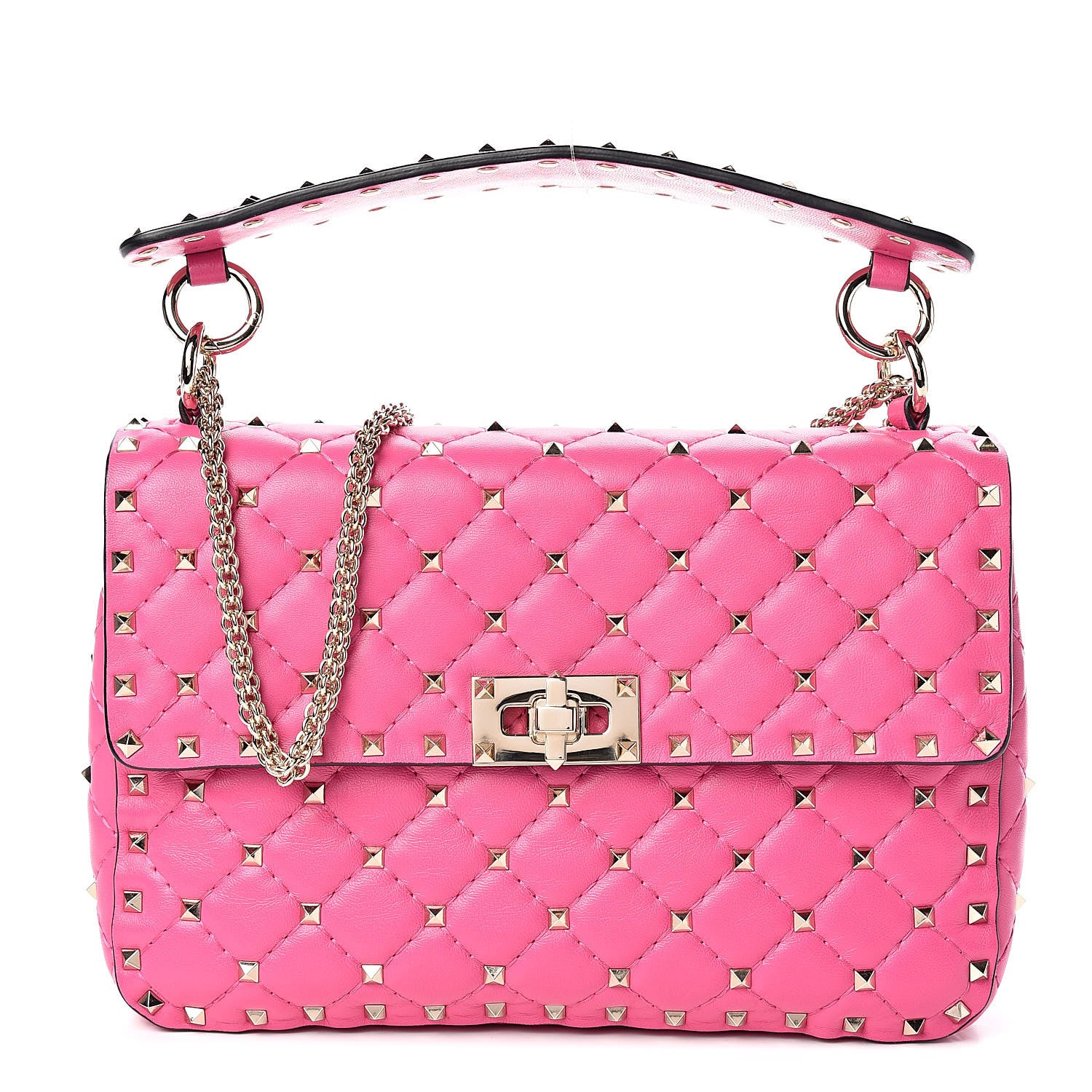 Valentino Garavani Nappa Medium Rockstud Spike Shoulder Bag Pink Orchid 1 of 11