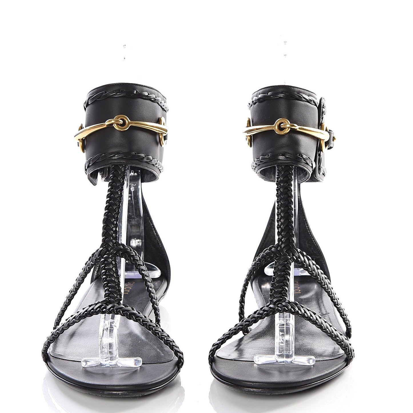 Calfskin Malaga Kid Sandals 39.5 Black