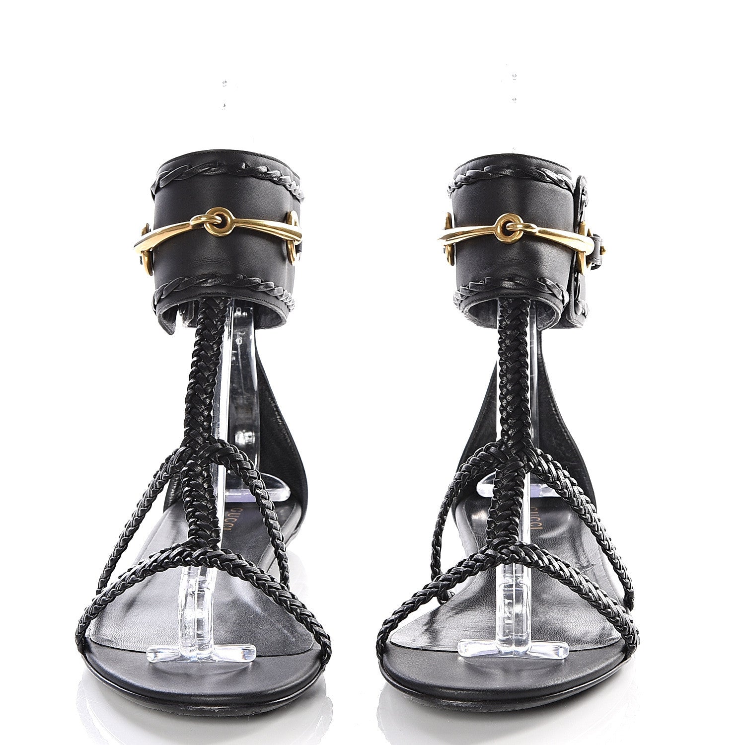 Gucci Calfskin Malaga Kid Sandals 39.5 Black 3 of 14