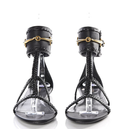 Gucci Calfskin Malaga Kid Sandals 39.5 Black 3 of 14