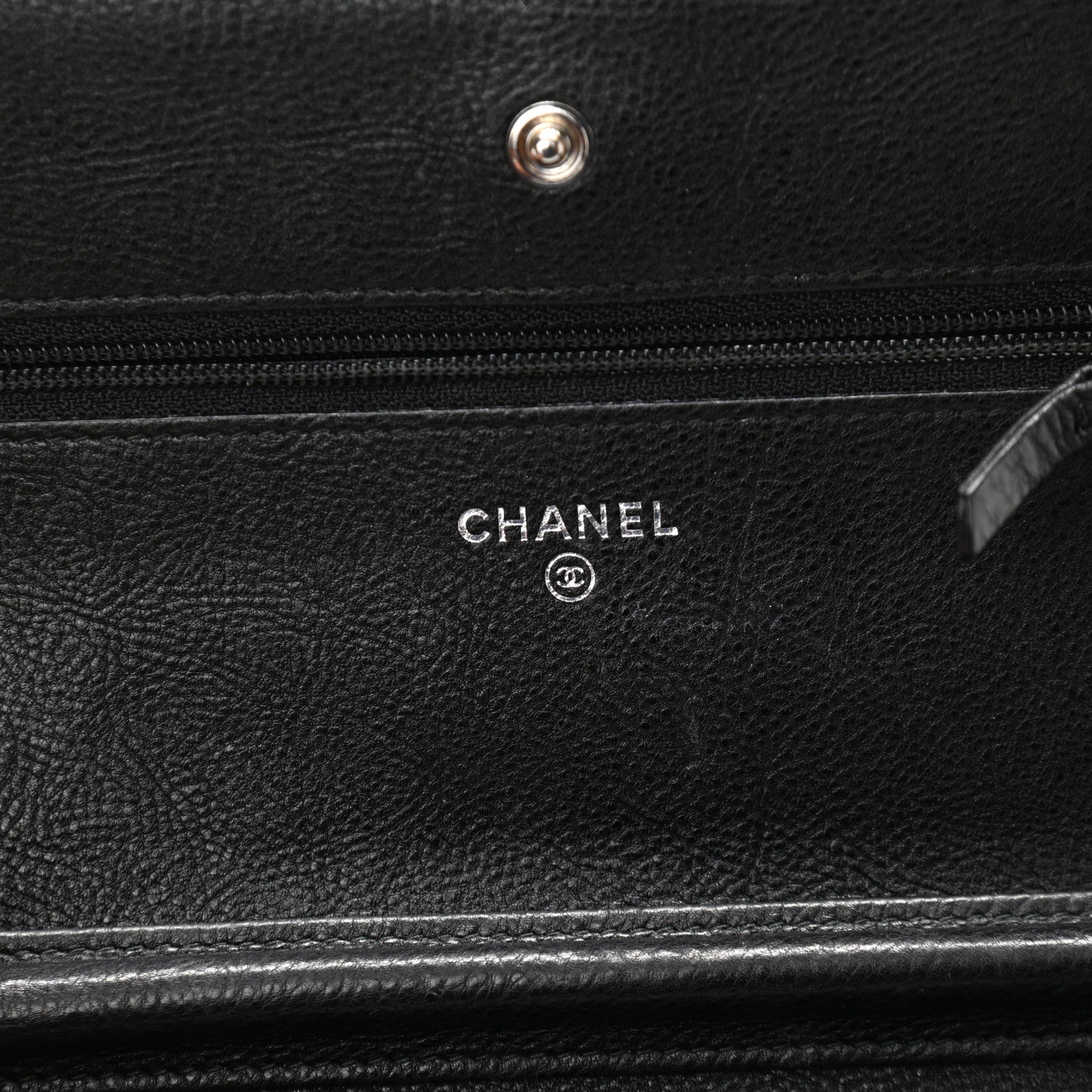 Chanel Crumpled Calfskin Quilted Wallet On Chain WOC So Black 6 of 12
