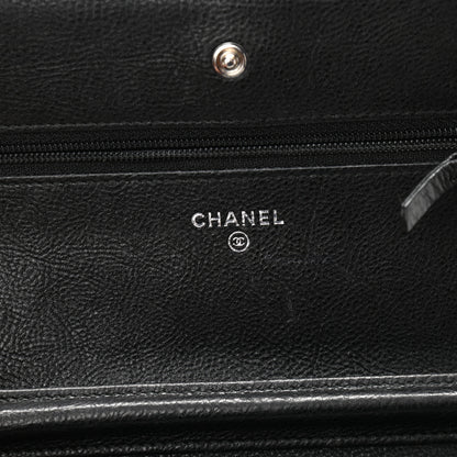 Chanel Crumpled Calfskin Quilted Wallet On Chain WOC So Black 6 of 12