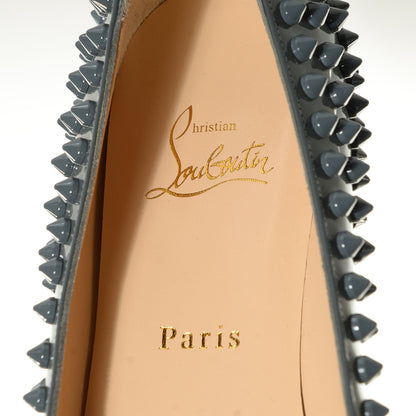 Christian Louboutin Patent Pigalle Spikes Flats 39 Grey 7 of 7