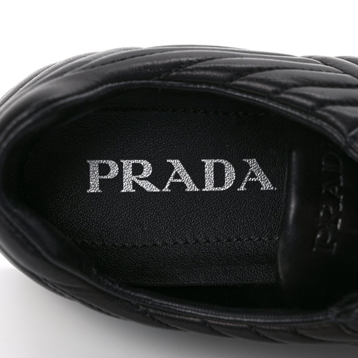 Prada Nappa Diagramme Womens Low Top Sneakers 39.5 Black 6 of 7
