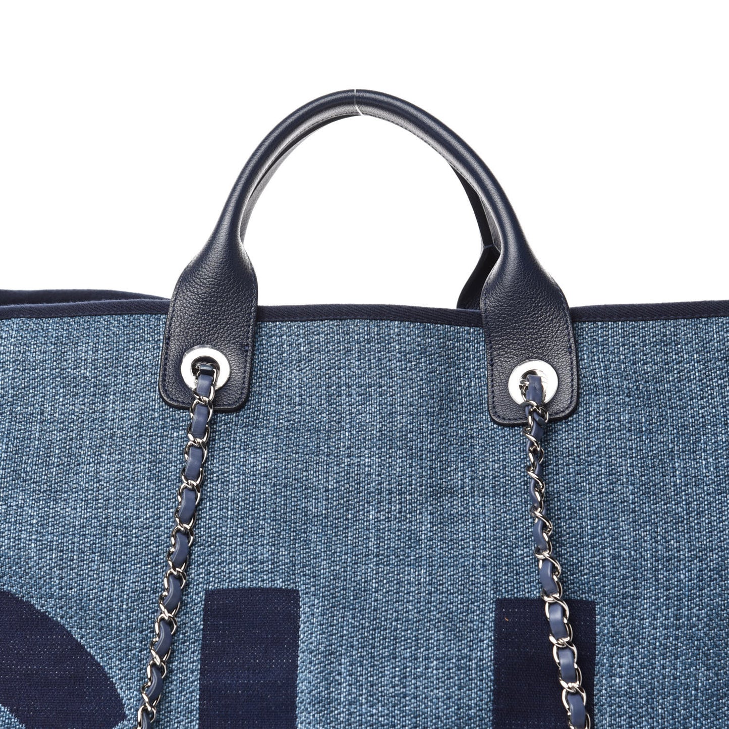 Canvas Large Shopping Tote Dark Blue