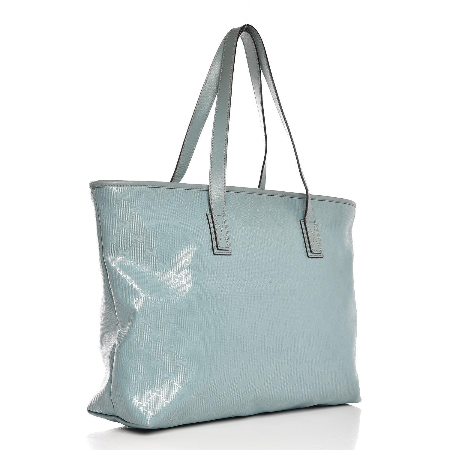 Gucci Imprime Monogram Medium Zippered Shopping Tote Light Blue 3 of 14