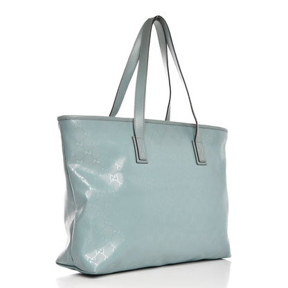 Gucci Imprime Monogram Medium Zippered Shopping Tote Light Blue 3 of 14