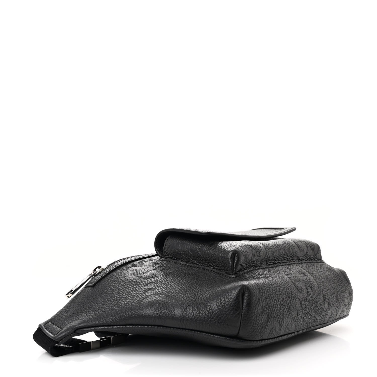 Gucci Calfskin GG Tennis Embossed Pocket Belt Bag Black 4 of 12