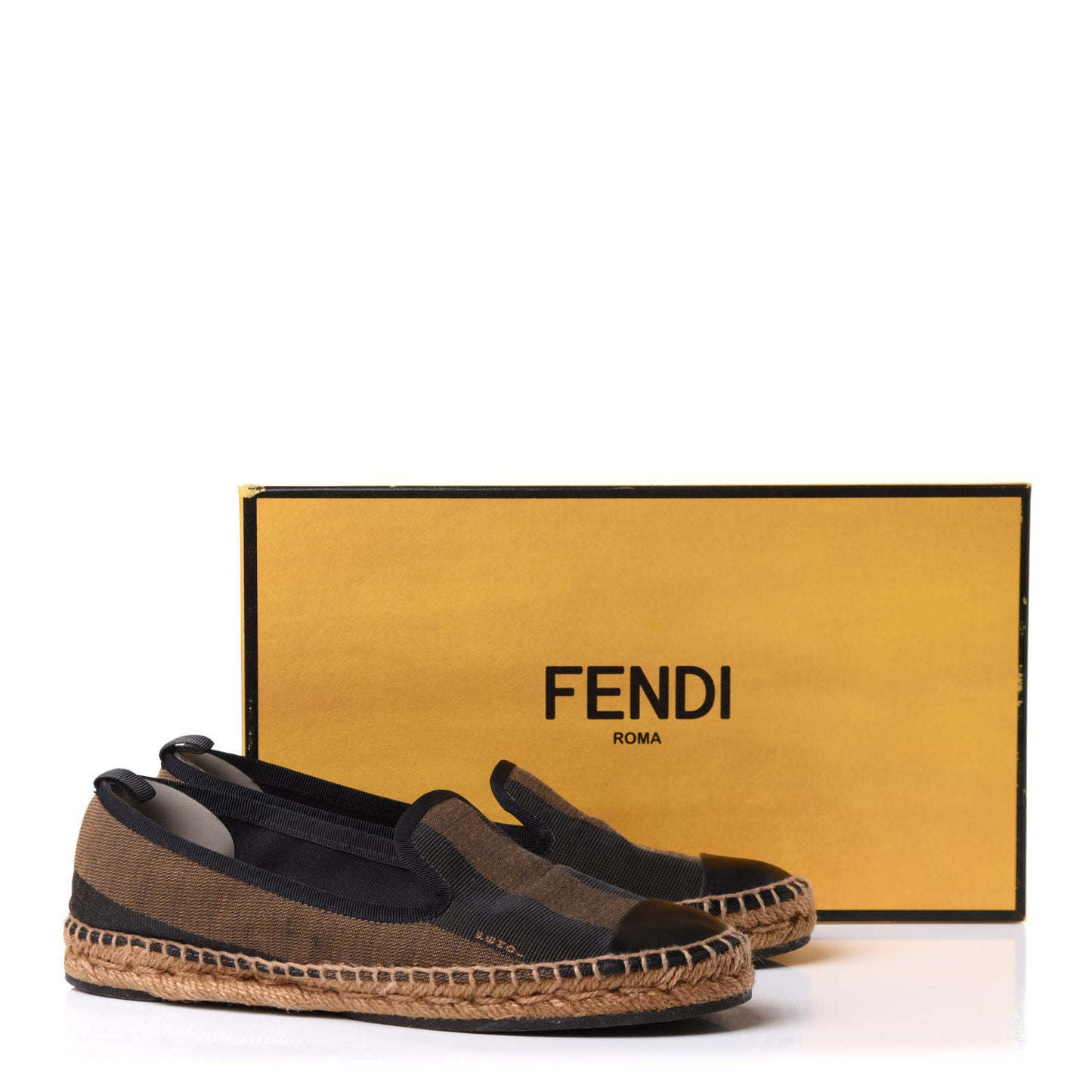 Canvas Pequin Espadrilles 36 Tobacco Black