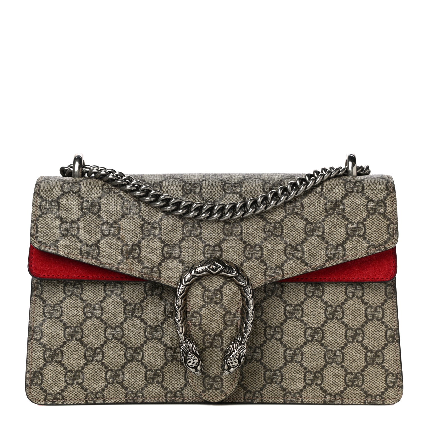 Gucci GG Supreme Monogram Small Dionysus Shoulder Bag Red 1 of 23