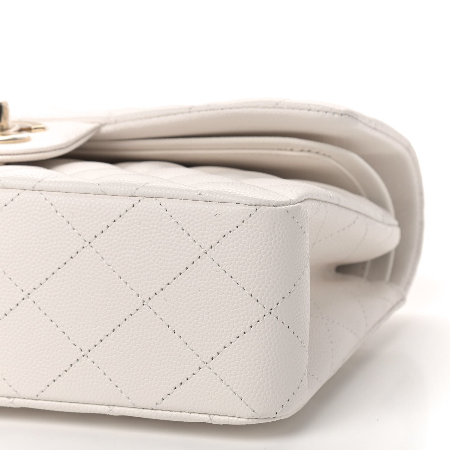 Caviar Quilted Small Double Flap White
