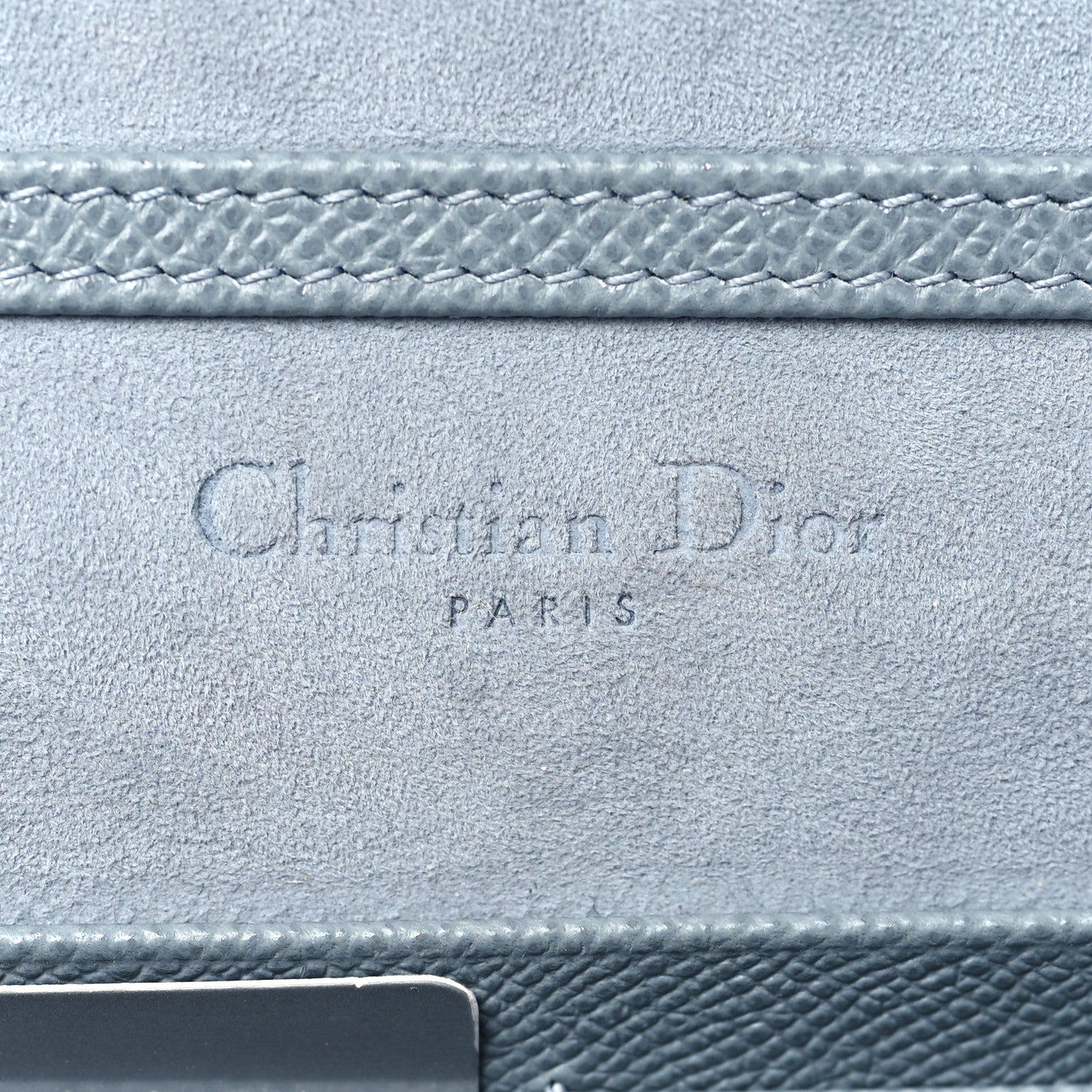Christian Dior Grained Calfskin Saddle Chain Pouch Cloud Blue 6 of 10