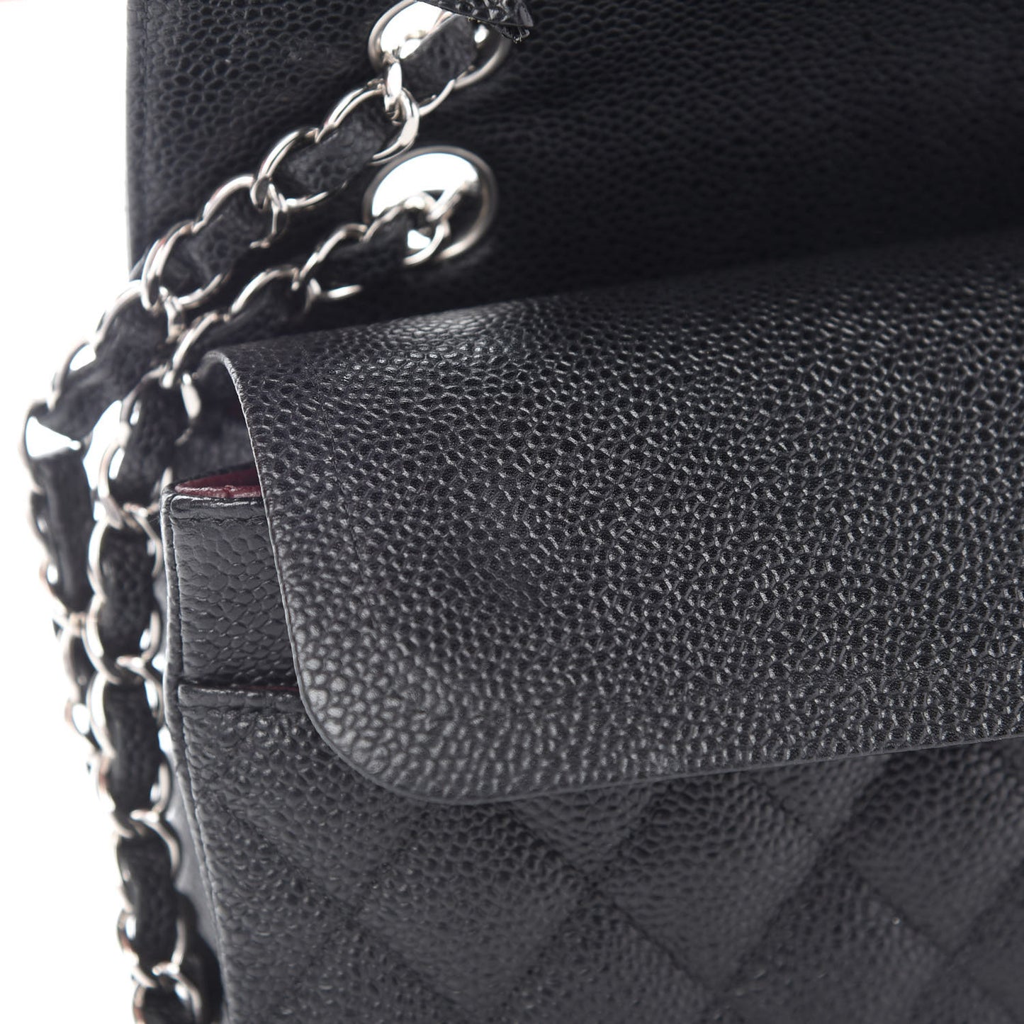 Caviar Quilted Medium Double Flap Black