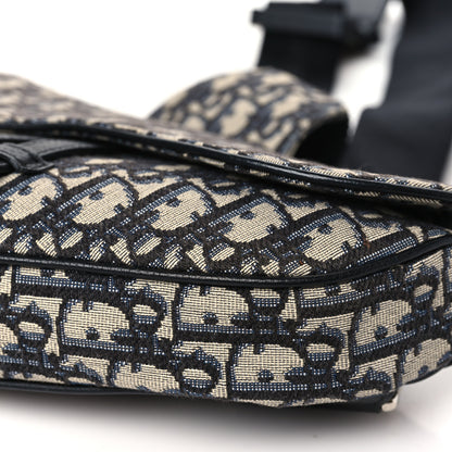 Christian Dior Oblique Mens Saddle Bag Blue 10 of 13