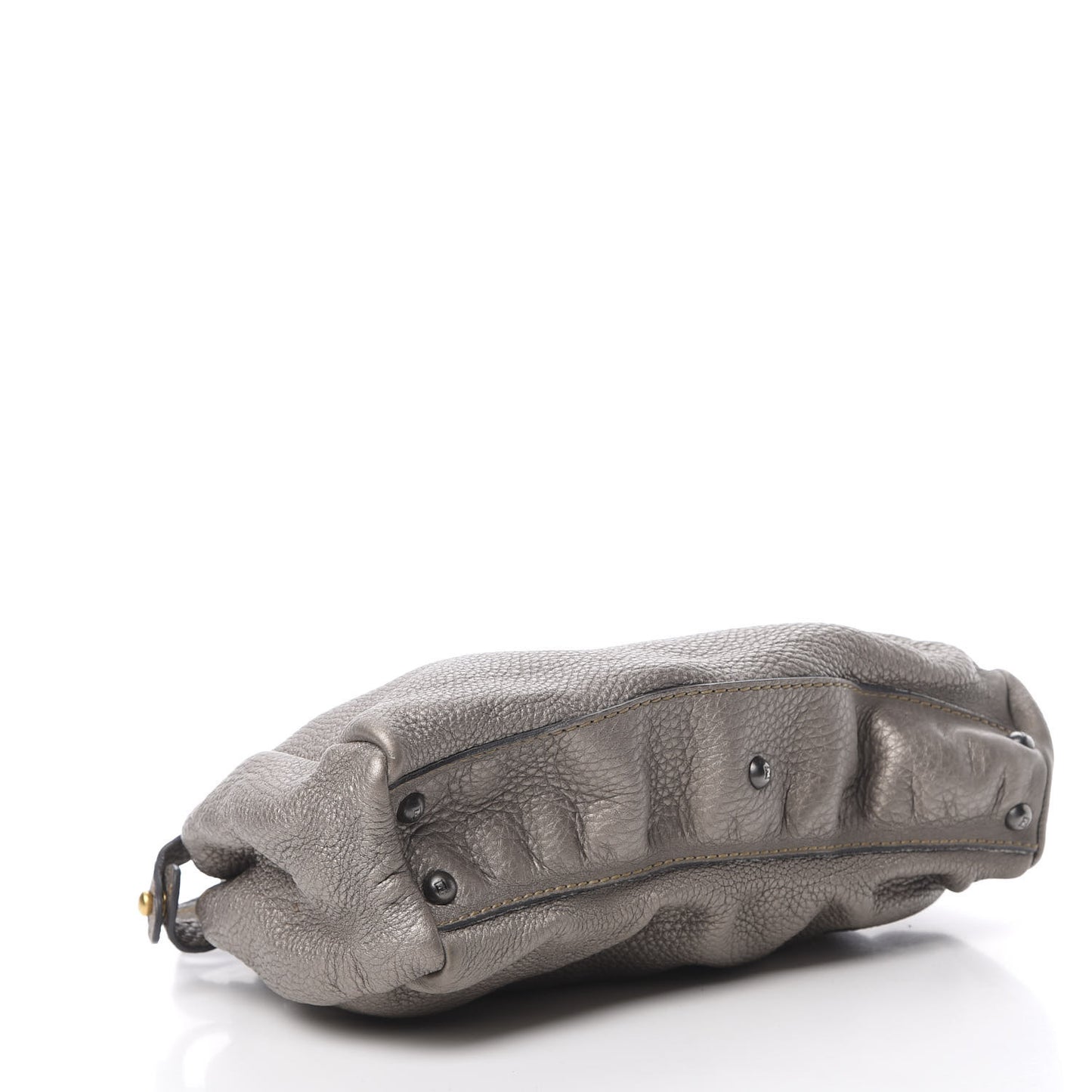 Metallic Calfskin Romano Selleria Medium Peekaboo Iconic Satchel Silver