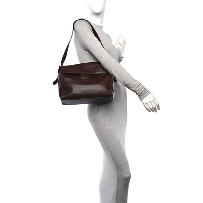 Chanel Lambskin Logo Messenger Flap Brown 2 of 16