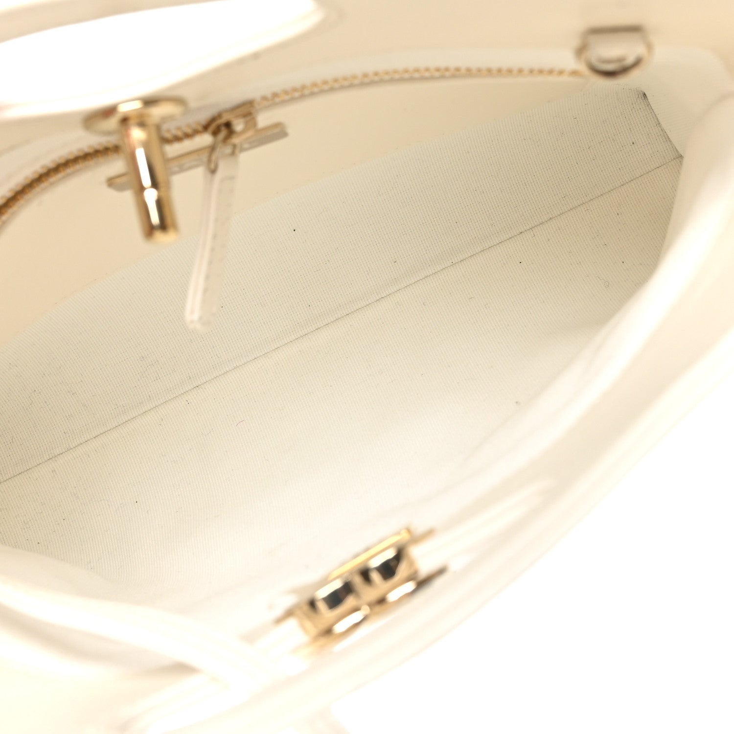 Chanel Shiny Lambskin Quilted Mini 31 Shopping Bag White 5 of 10