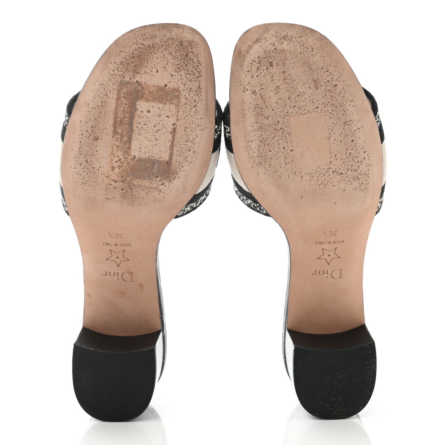 Canvas Around The World Embroidered Dway 40mm Slide Sandals 36.5 Black
