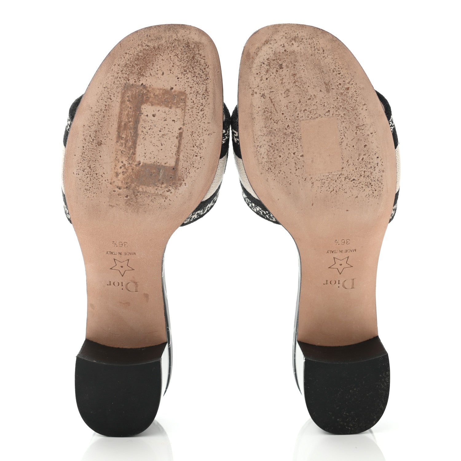 Christian Dior Canvas Around The World Embroidered Dway 40mm Slide Sandals 36.5 Black 5 of 8