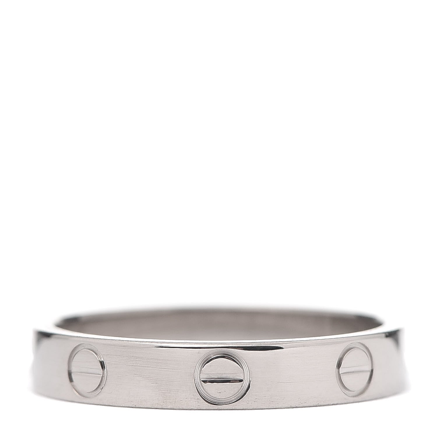 Cartier 18K White Gold 3.5mm LOVE Wedding Band Ring 55 7.25 3 of 5