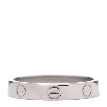 Cartier 18K White Gold 3.5mm LOVE Wedding Band Ring 55 7.25 3 of 5