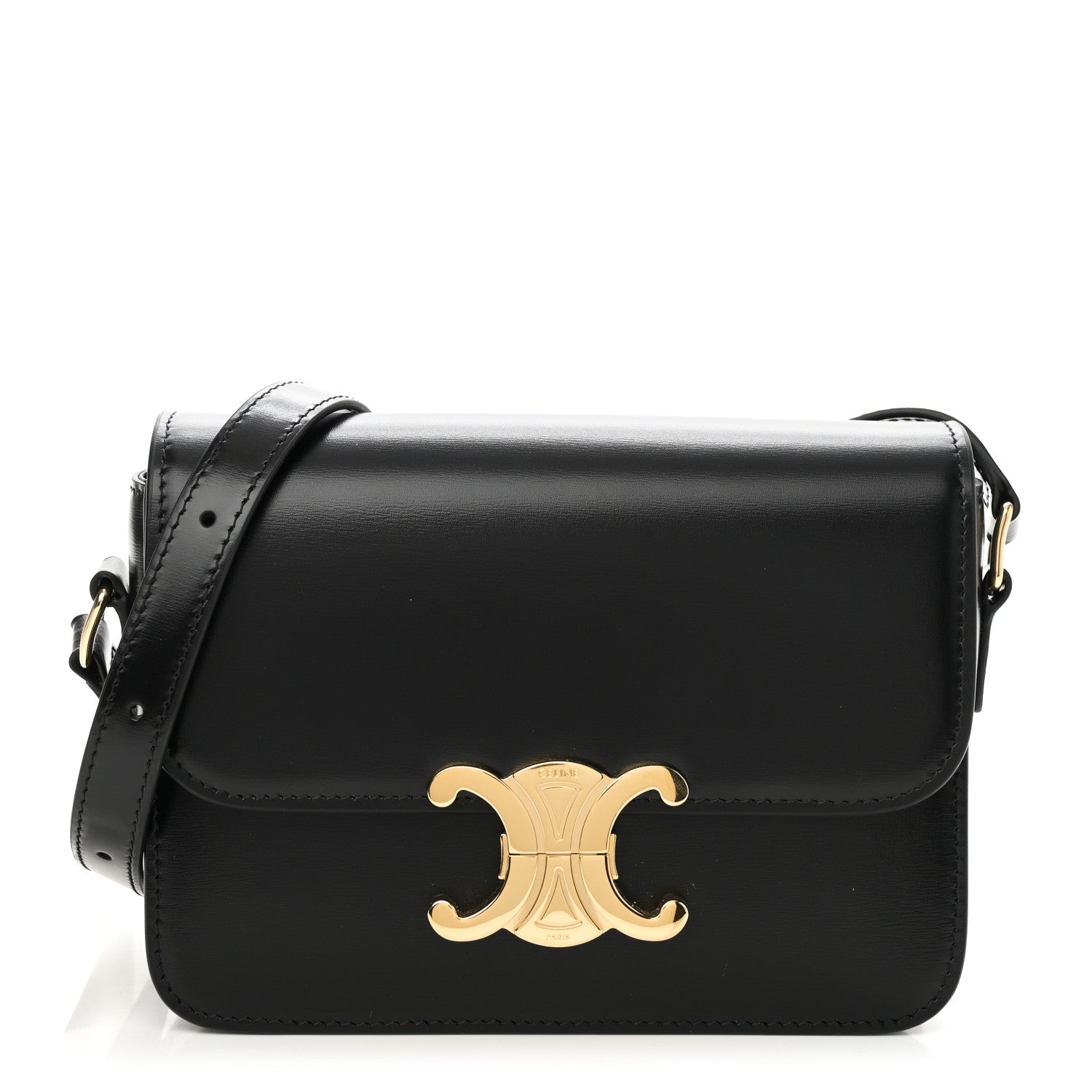 Celine Shiny Calfskin Teen Triomphe Black 1 of 9