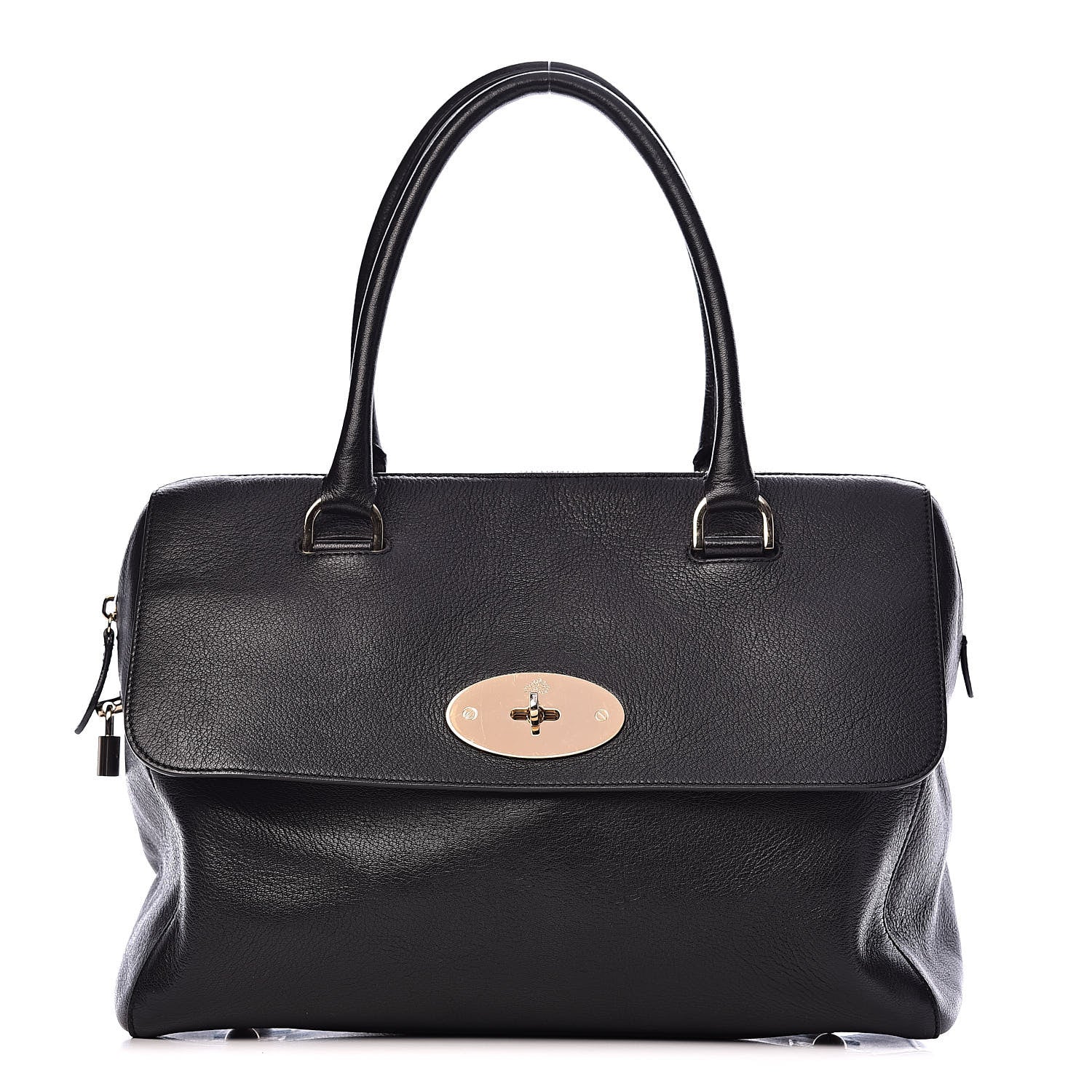 Mulberry Glossy Goatskin Medium Del Rey Satchel Black 1 of 11