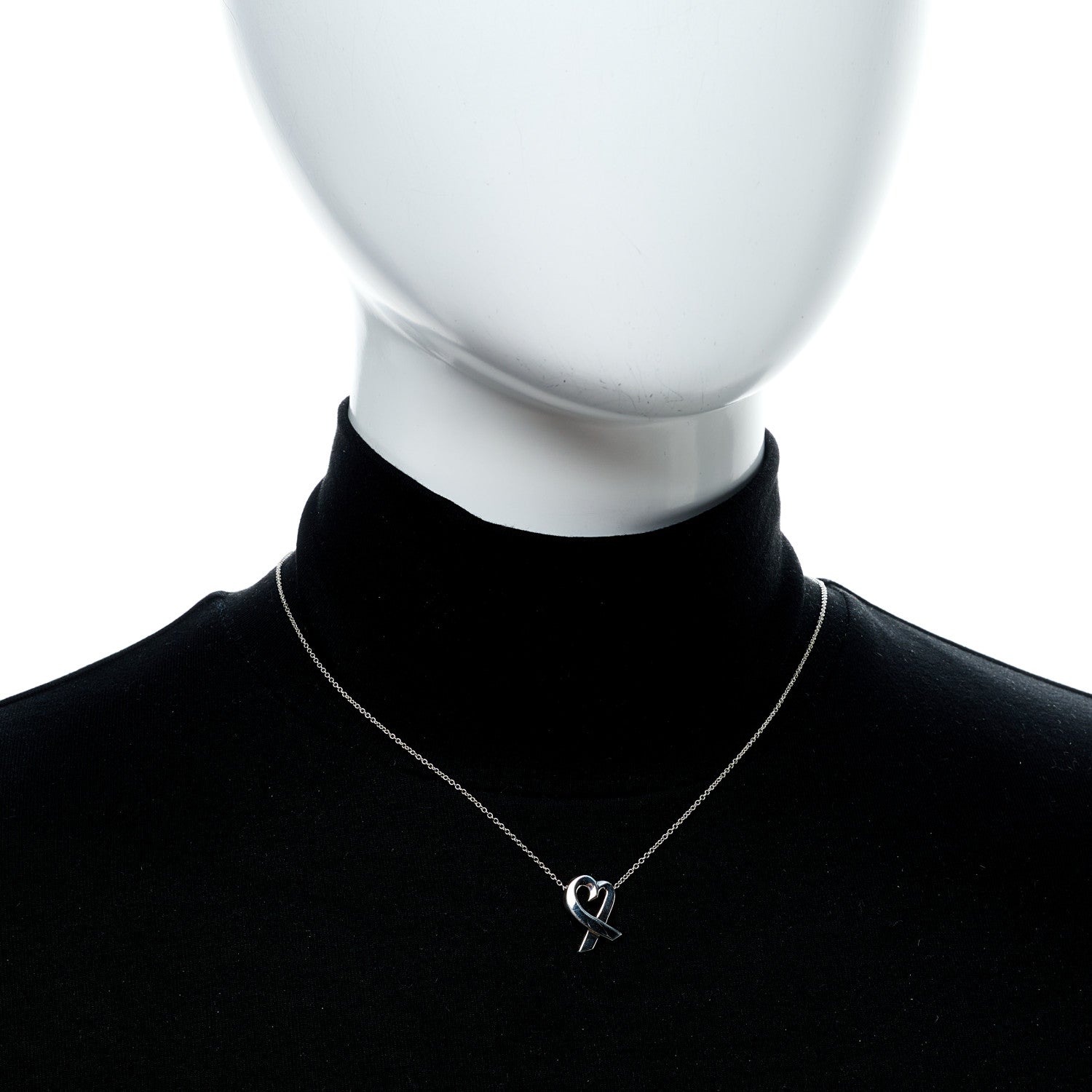 Tiffany Sterling Silver Paloma Picasso Loving Heart Pendant Necklace 2 of 6