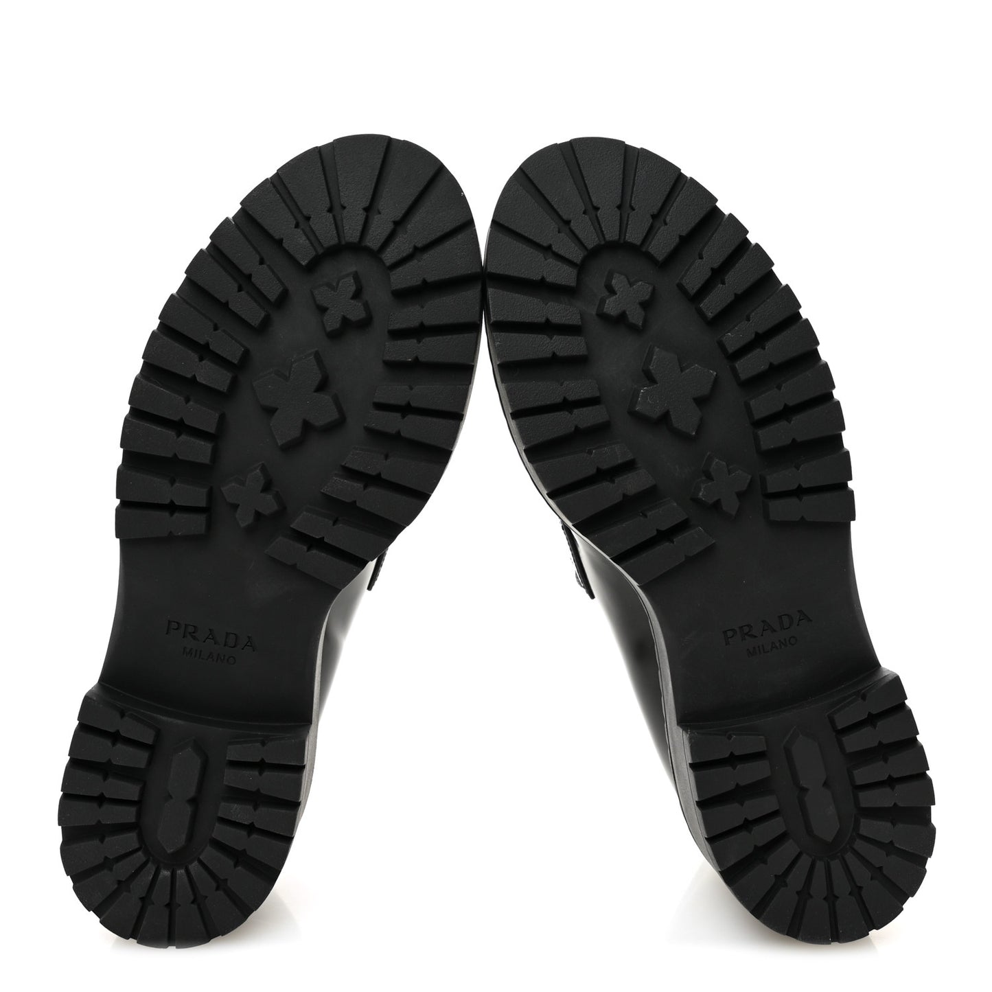 Metal Triangle Logo Double Chocolate Loafers 38.5 Black