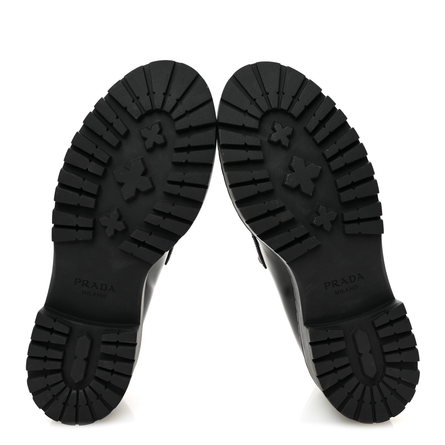 Prada Metal Triangle Logo Double Chocolate Loafers 38.5 Black 6 of 9