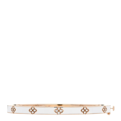 Roberto Coin 18K Rose Gold Diamond Enamel Love in Verona Bangle Bracelet White 1 of 5