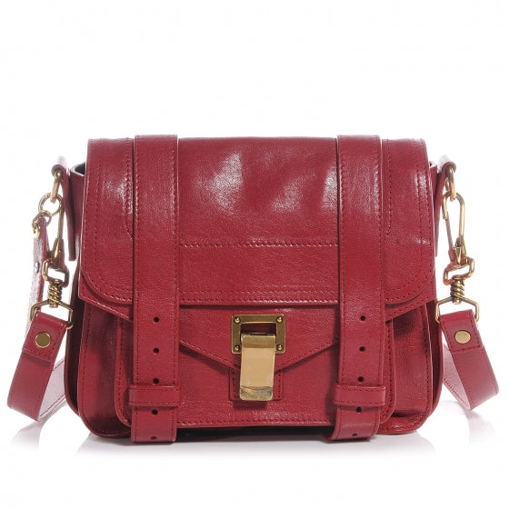 Leather PS1 Mini Pouch Messenger Bag Burgundy