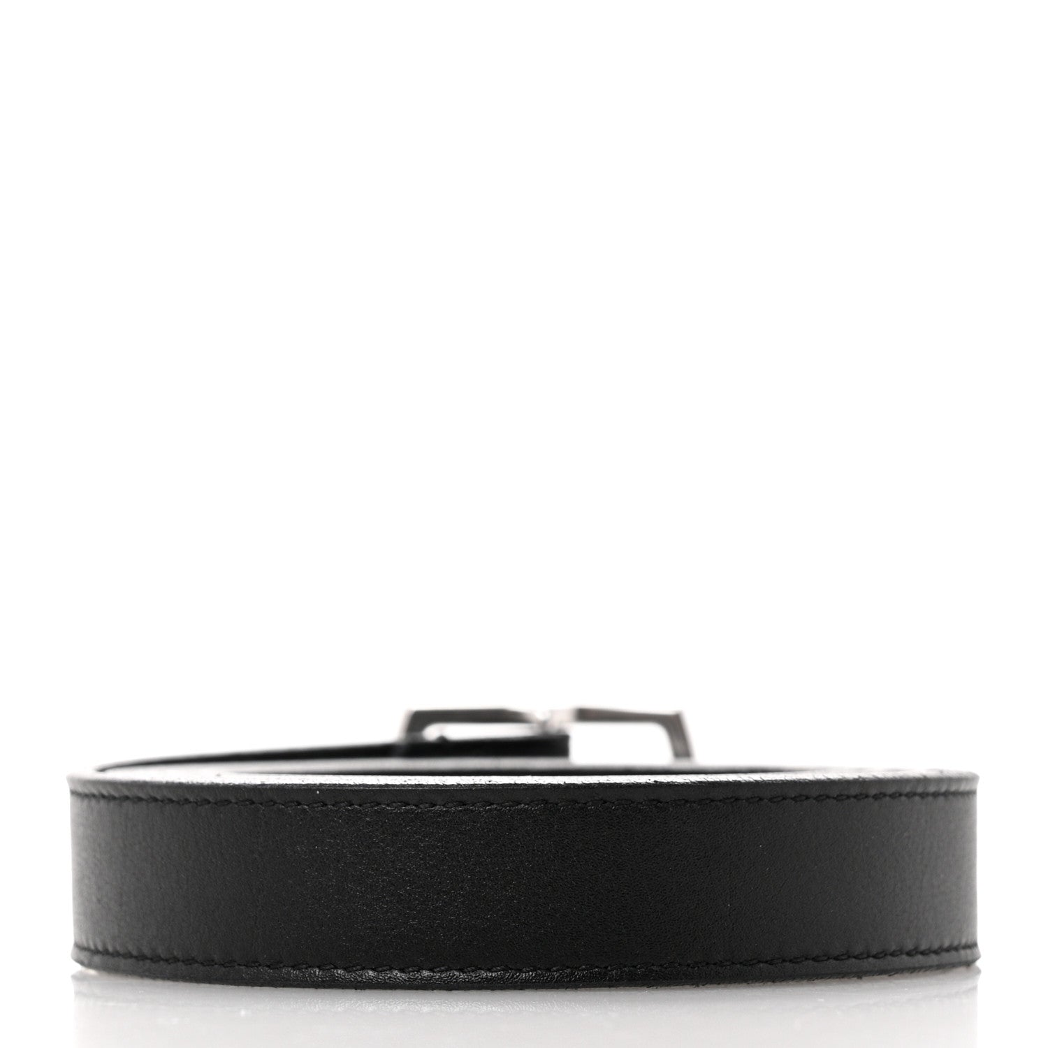 Saint Laurent Smooth Calfskin Square Buckle Belt 100 40 Black 2 of 8