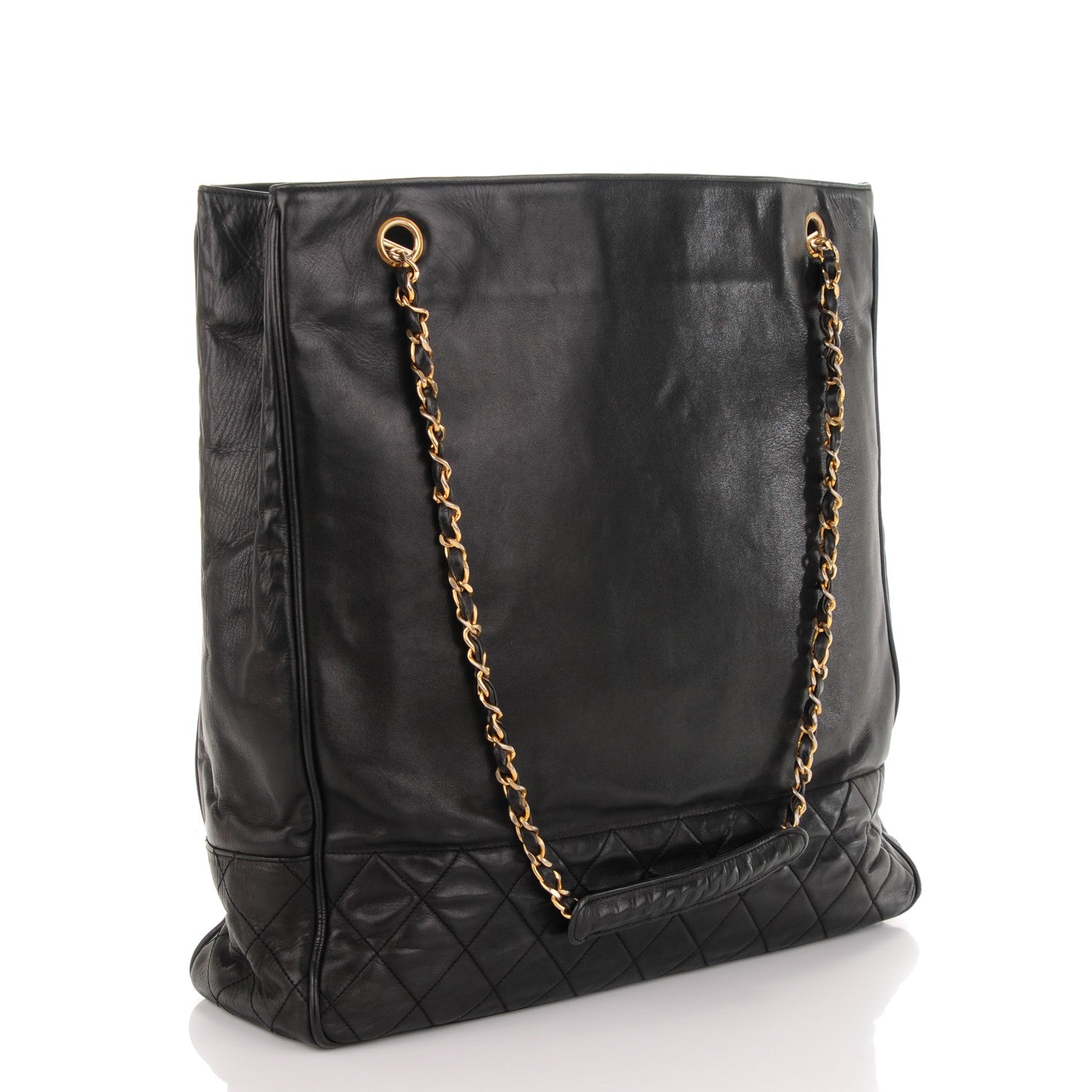 Chanel Lambskin Shopping Tote Black 3 of 8