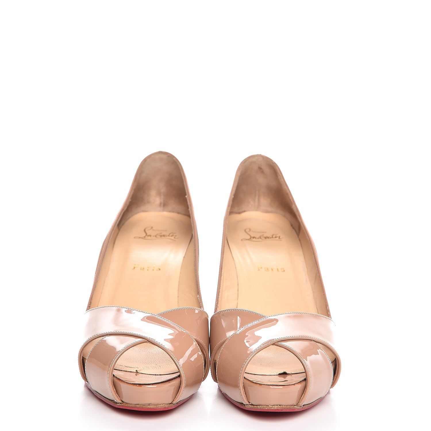 Christian Louboutin Patent Shelleymat 85 Pumps 39 Nude 2 of 10