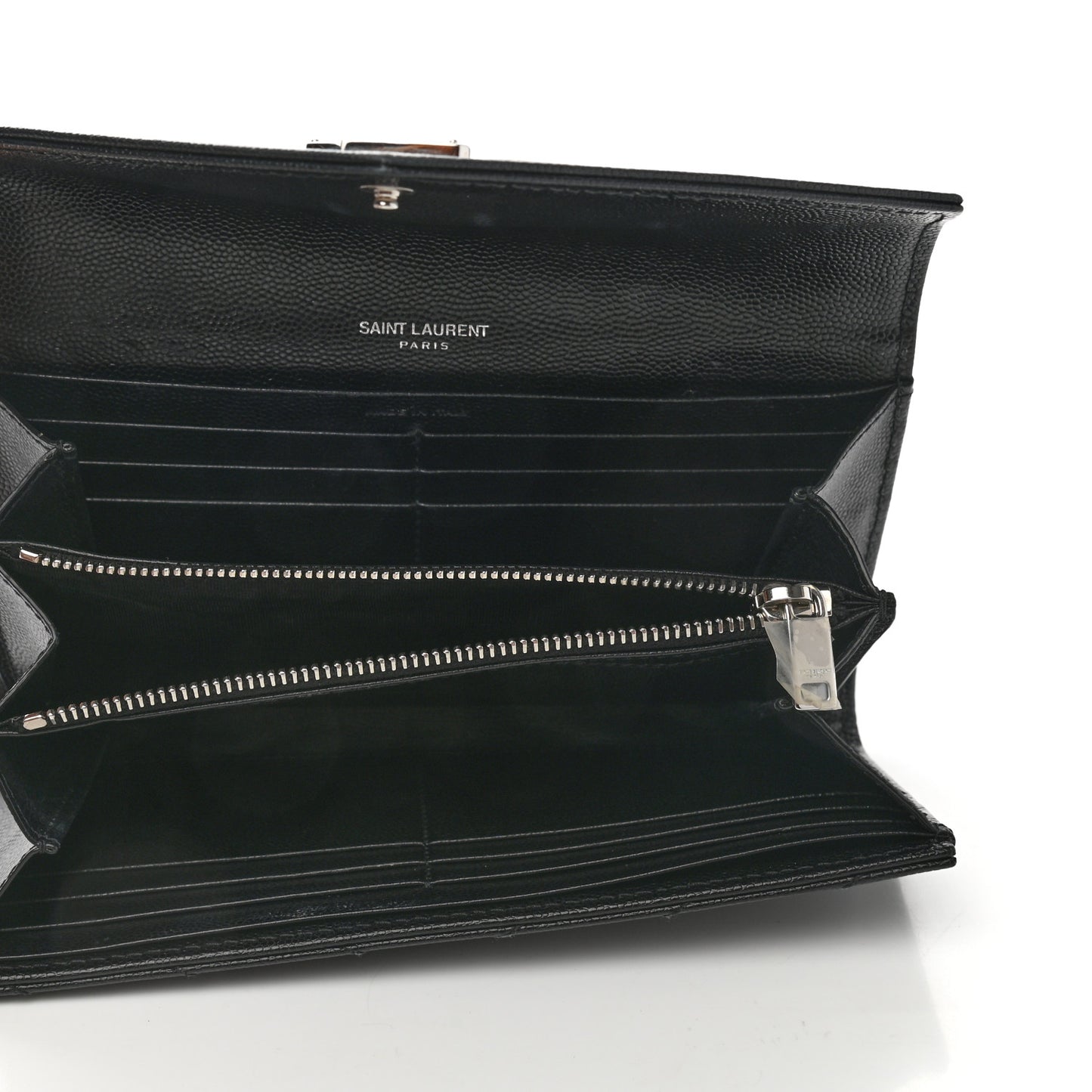 Grain De Poudre Matelasse Chevron Monogram Flap Wallet Black