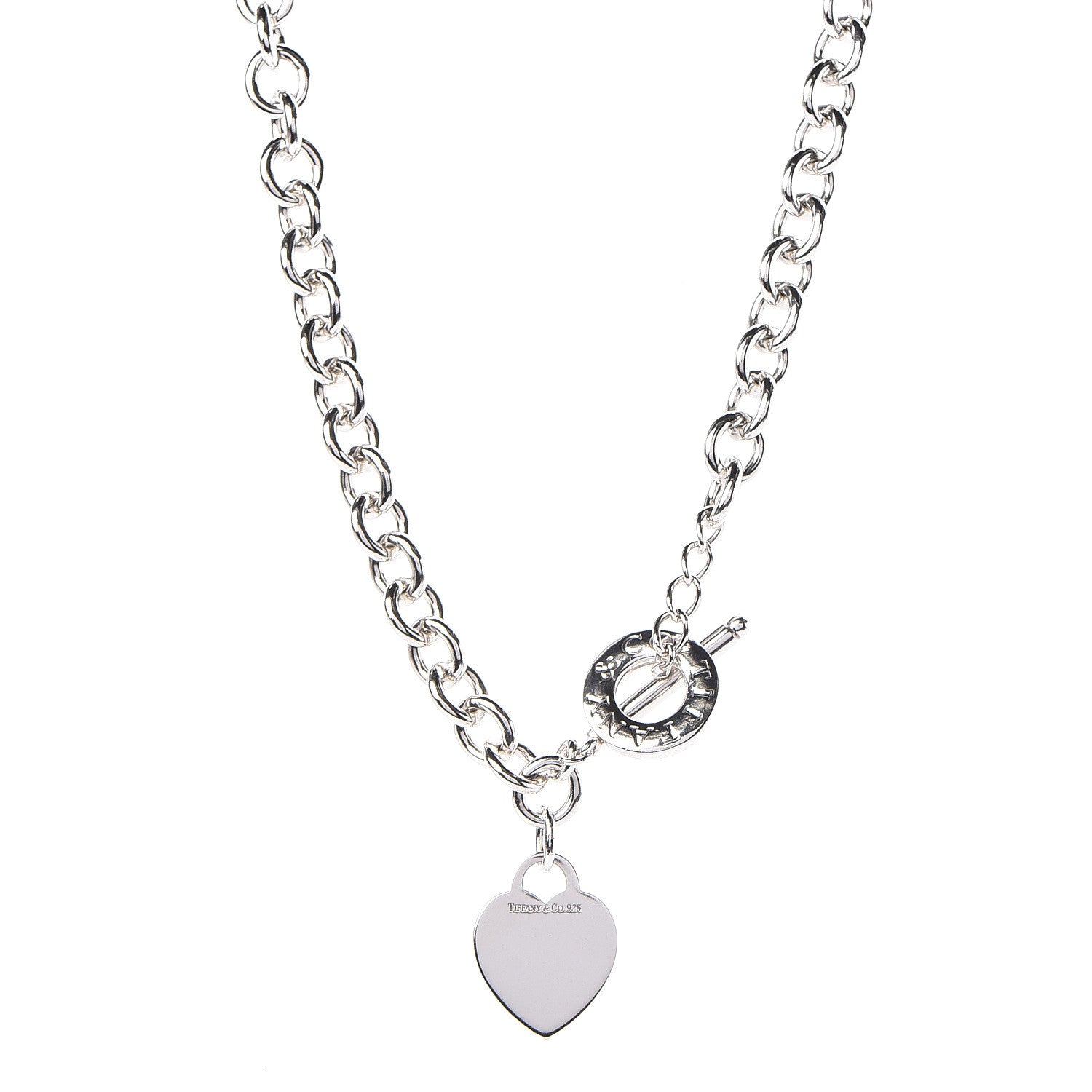 Tiffany Sterling Silver Heart Tag Toggle Necklace 1 of 6