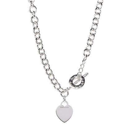 Tiffany Sterling Silver Heart Tag Toggle Necklace 1 of 6