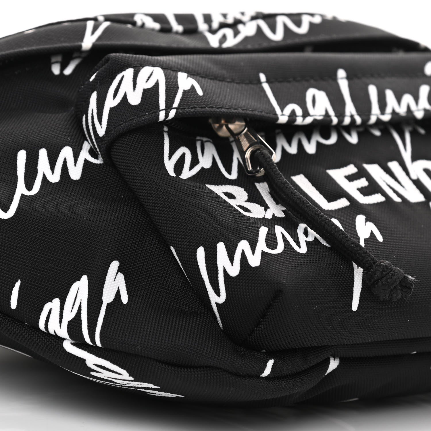 Balenciaga Recycled Sport Nylon Scribble Logo Wheel Beltpack Black White 9 of 10