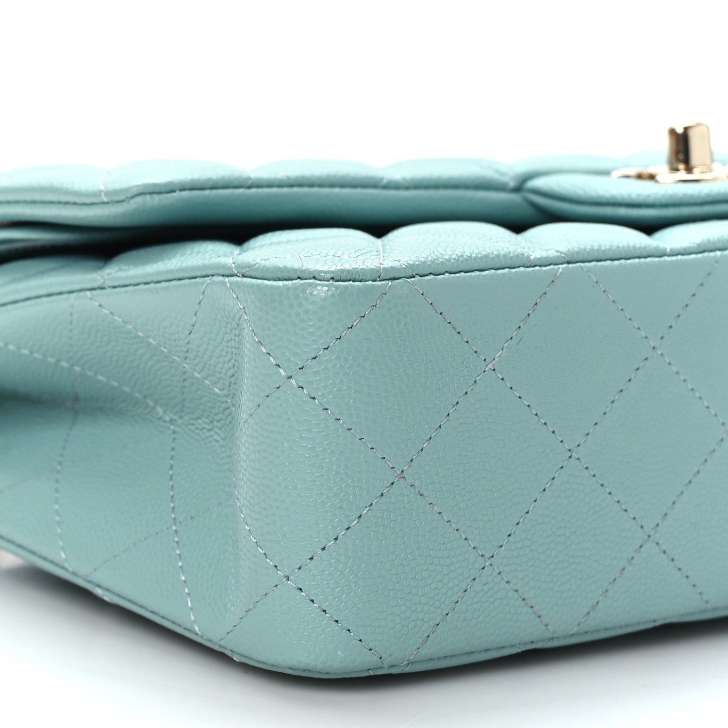 Chanel Caviar Quilted Medium Double Flap Light Blue 8 of 9