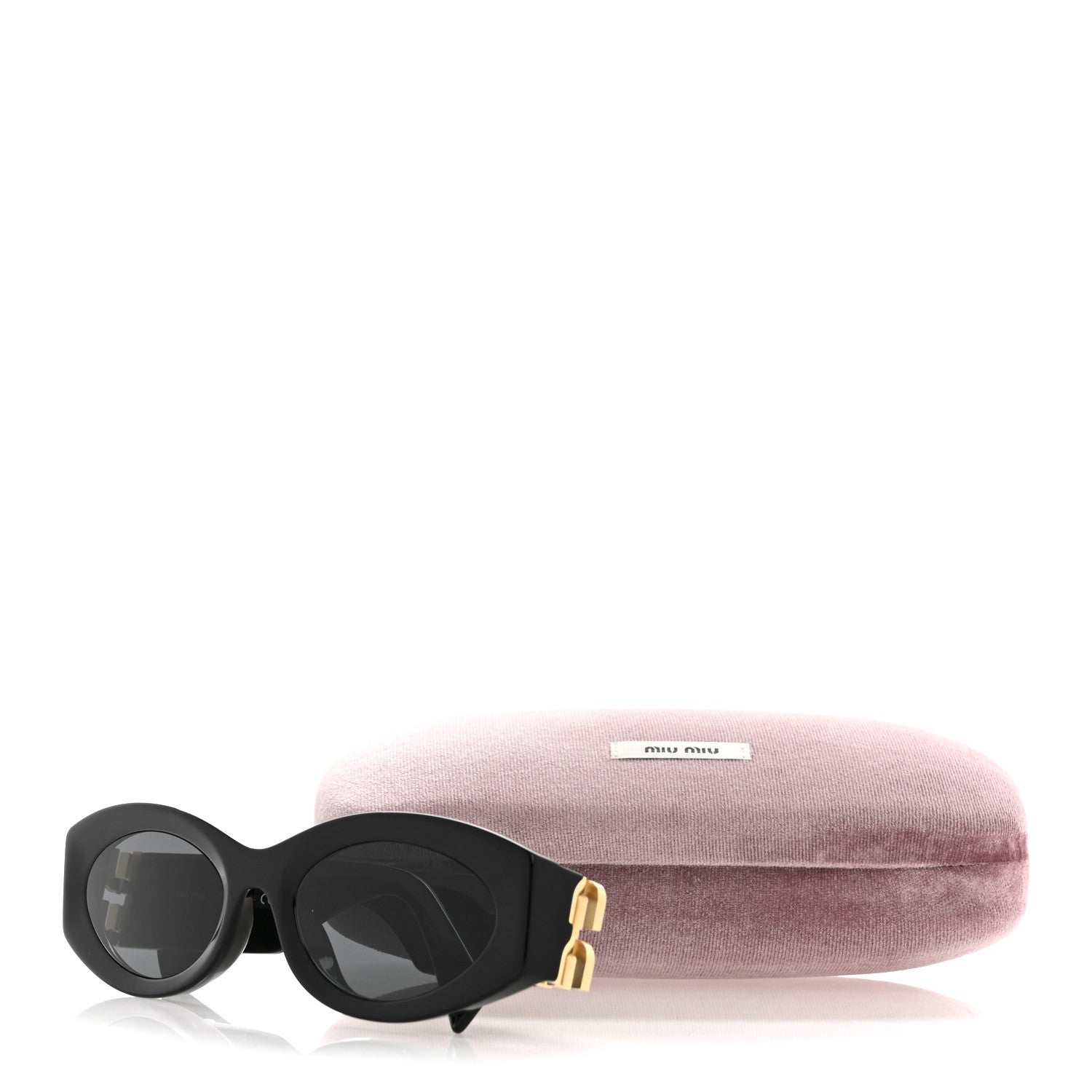 Miu Miu Acetate Oval Glimpse Sunglasses SMU11W Black 9 of 9