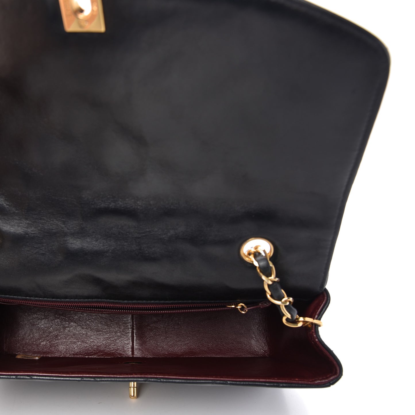 Lambskin Quilted Medium Single Flap Black