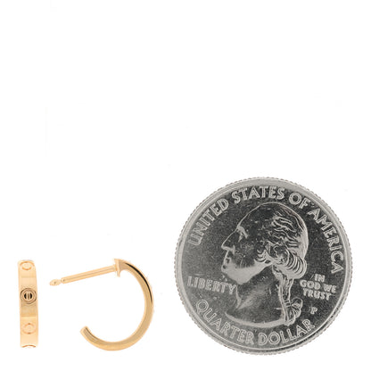 Cartier 18K Pink Gold Small LOVE Hoop Earrings 2 of 6