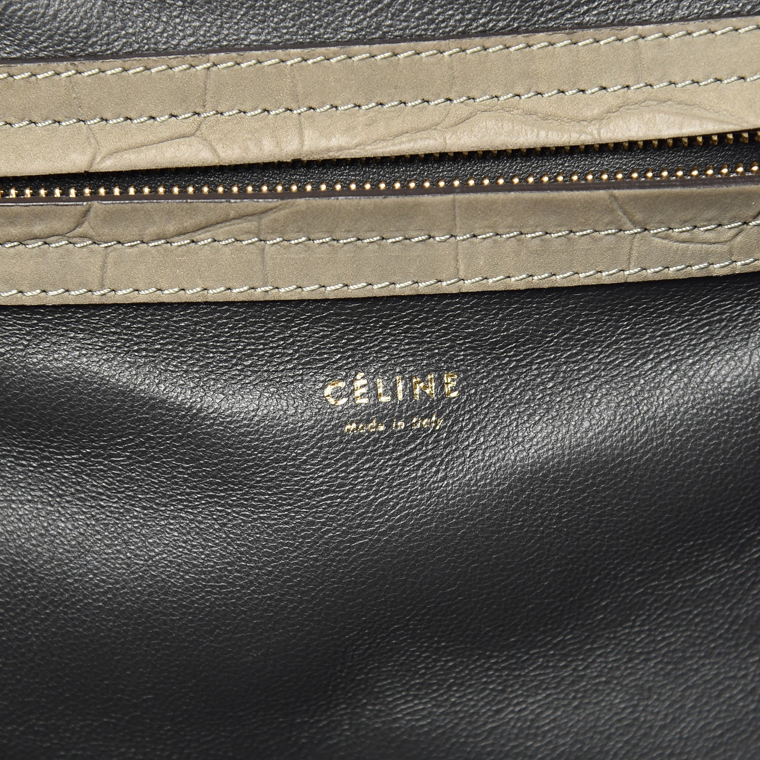Celine Crocodile Embossed Nubuck Medium Phantom Luggage Grey 6 of 24