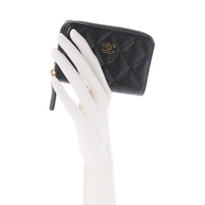 Chanel Caviar Quilted Zip Coin Purse Black 2 of 8