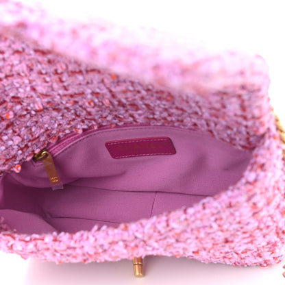 Chanel Tweed Enamel Quilted Mini Pending CC Square Flap Light Purple Pink Red 5 of 11